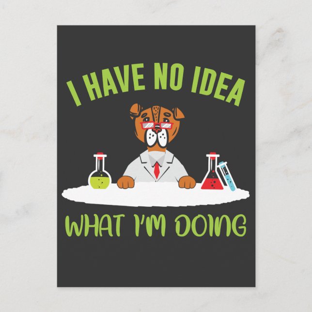 Hund Scientist Funny Animal Pun Chemist Vykort (Framsida)
