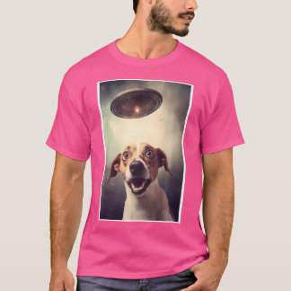 Hund Selfie Med Ufoer Utomjording Utomjordisk Ufo T Shirt