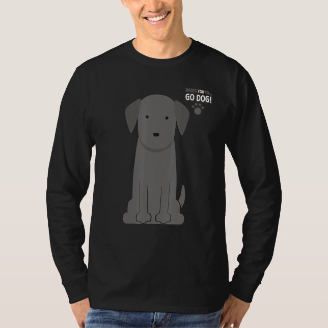 Hund Series Black Labrador Retriever T Shirt (Framsida)