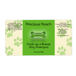 Hund Shampoo Soap-etikett (grönt) Fraktsedel