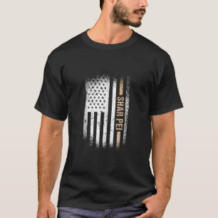 Hund Shar Pei Us Flagga Tanktop T Shirt