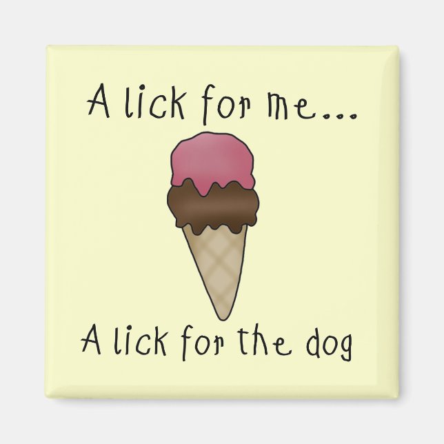 Hund Sharing Ice Cream Tshirts and Gifts Magnet (Framsidan)