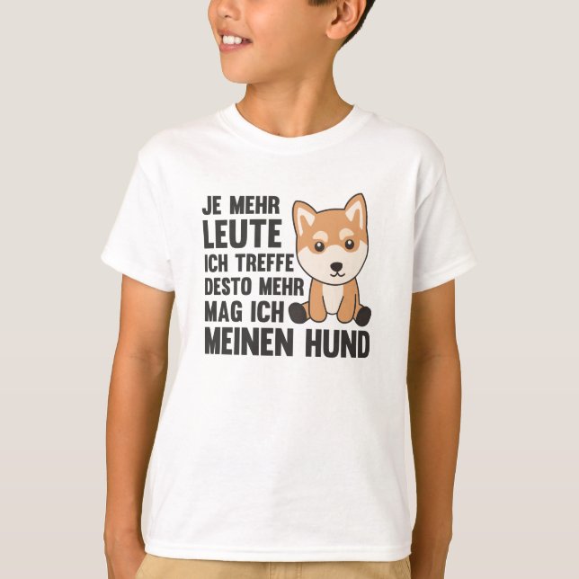 Hund Shiba Cute gillar inte People Hundar T Shirt (Framsida)