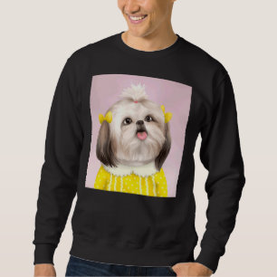 Hund Shih Tzu Digital D9 Lång Ärmad Tröja