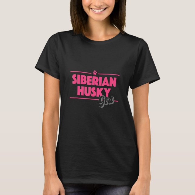 Hund Siberian husky Girl T Shirt (Framsida)