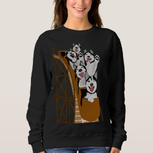 Hund Siberian husky Hundar Riding A Roller Underlä T Shirt