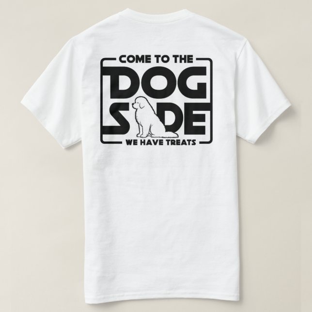 Hund sidan (svart logotyp) t shirt (Design baksida)