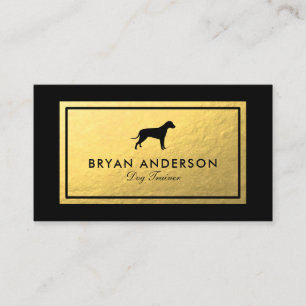 Hund Silhouette - Affärskortet Faux Gold Foil Visitkort