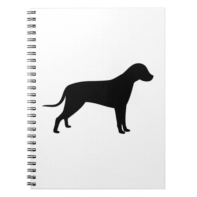 Hund Silhouette Anteckningsbok Med Spiral (Framsidan)