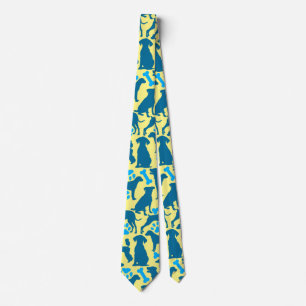 Hund silhouette Mönster.Blue.04 LYellow BG Slips