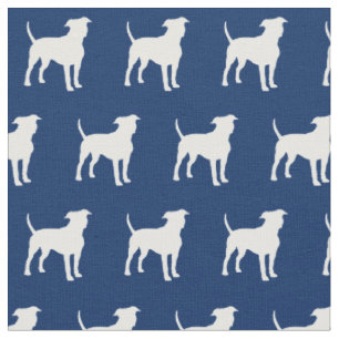 Hund Silhouette Navy Blue Tyg