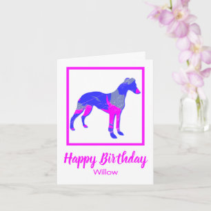 Hund Silhouette Rosa Funny födelsedagskort Kort