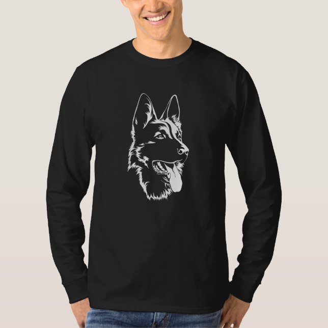 Hund Silhouette Sitta German Shepherd T Shirt (Framsida)