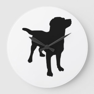 Hund Silhouette Stor Klocka