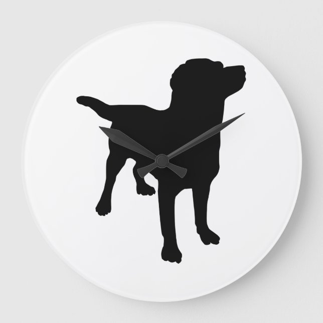 Hund Silhouette Stor Klocka (Framsida)