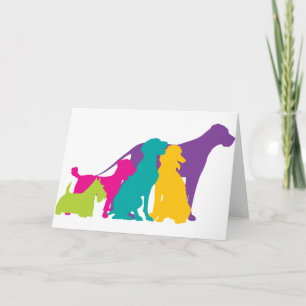 Hund Silhouettes Färg Kort