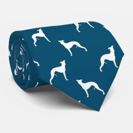Hund Silhouettes Mönster Blue och White Slips