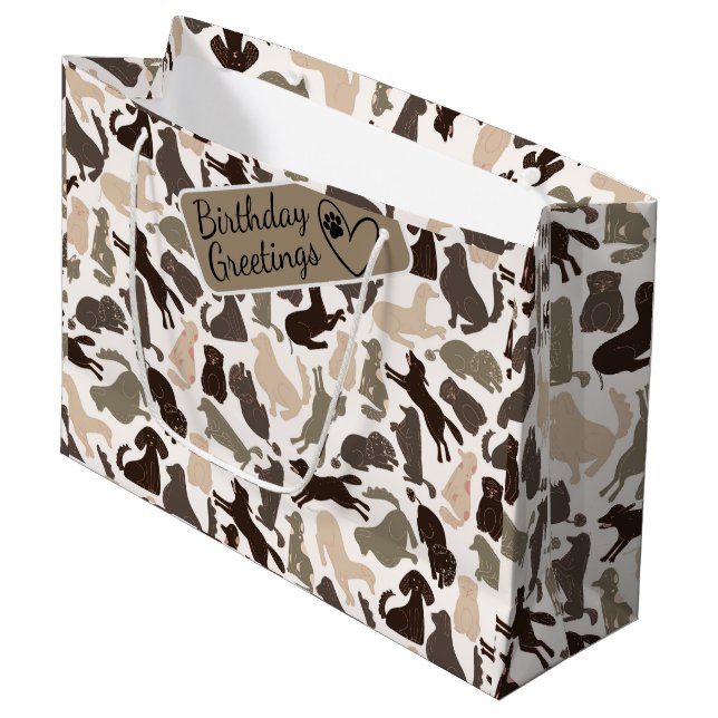 Hund silhuette i olika salonger sömlös mönster (Framsidan Vinklad)