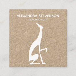Hund Siluett, Modern Minimalistisk Fyrkantigt Visitkort