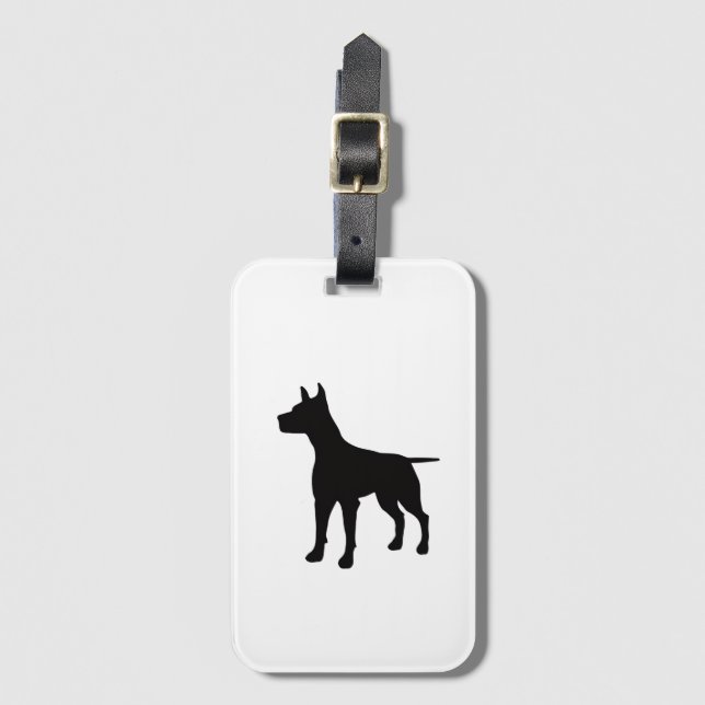 Hund Siluett Tryck Bagagebricka (Framsida vertikal)