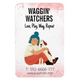 Hund Sitta Business Anpassningsbar Magnet