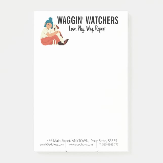 Hund Sitta Business Anpassningsbar Post-it Block (Framsida)