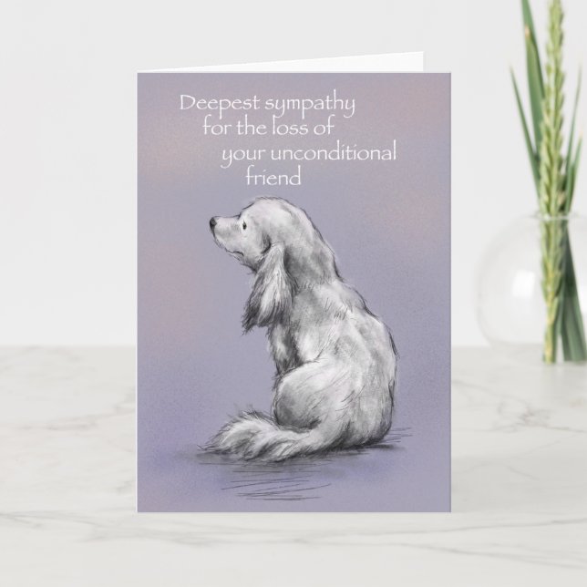 Hund Sitta på ryggen, förlåt din förlust Kort (Framsida)