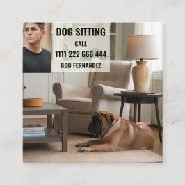 Hund Sittar Service Fyrkantigt Visitkort