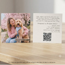 Hund Sittare Promenad Foto QR-kod Namn Kort