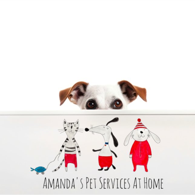 Hund Sitter Cat Sitter Pet Services Grooming Cute Visitkort (Dog Sitter Cat Sitter Pet Services Grooming Cute Business Card)