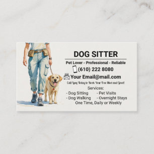 Hund Sitter Dog Walker Hund Walking Affärskort Visitkort