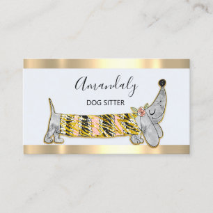 Hund Sitter Pet Mode Boutique Care Basset Grått Visitkort