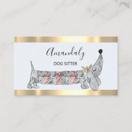 Hund Sitter Pet Mode Boutique Care Basset Silver Visitkort