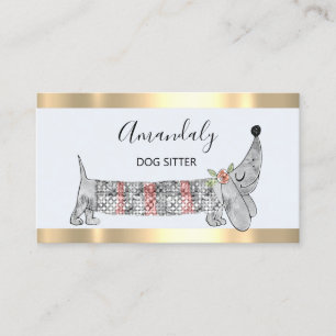 Hund Sitter Pet Mode Boutique Care Basset Silver Visitkort