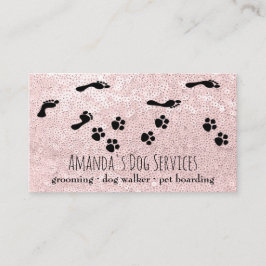 Hund Sitter Pet Services Grooming Tass Väg Rosa Visitkort