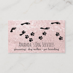 Hund Sitter Pet Services Grooming Tass Väg Rosa Visitkort