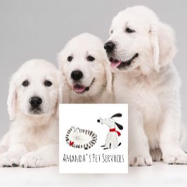 Hund Sitter Sitter Pet Service Grooming Cute Sweet Fyrkantigt Visitkort