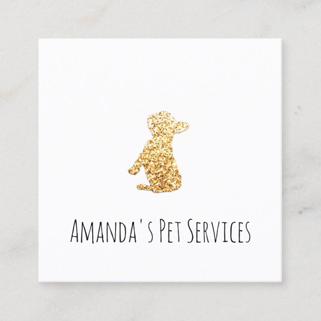 Hund Sitter Sitter Pet Service Grooming (endast Gu Fyrkantigt Visitkort (Framsida)