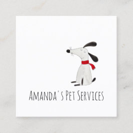 Hund Sitter Sitter Pet Services Grooming Cute Whit Fyrkantigt Visitkort