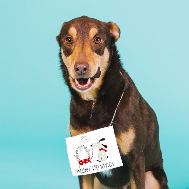 Hund Sitter Sitter Pet-tjänsten Grooming Cute (gro Fyrkantigt Visitkort (Dog Sitter Sitter Pet Service Grooming Cute Simply Square Business Card)