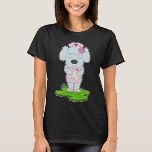 Hund Sjuksköterskans Blommar T Shirt