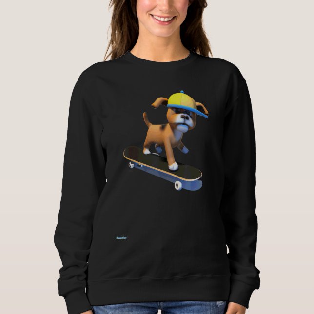 Hund Skateboardåkning T Shirt (Framsida)