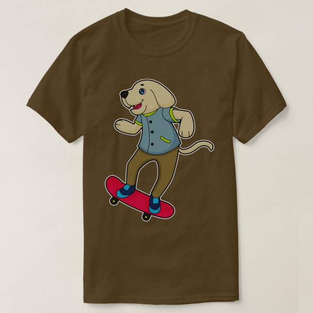 Hund Skater Skateboard 1 T Shirt (Design framsida)