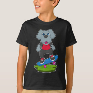 Hund Skater Skateboard T Shirt