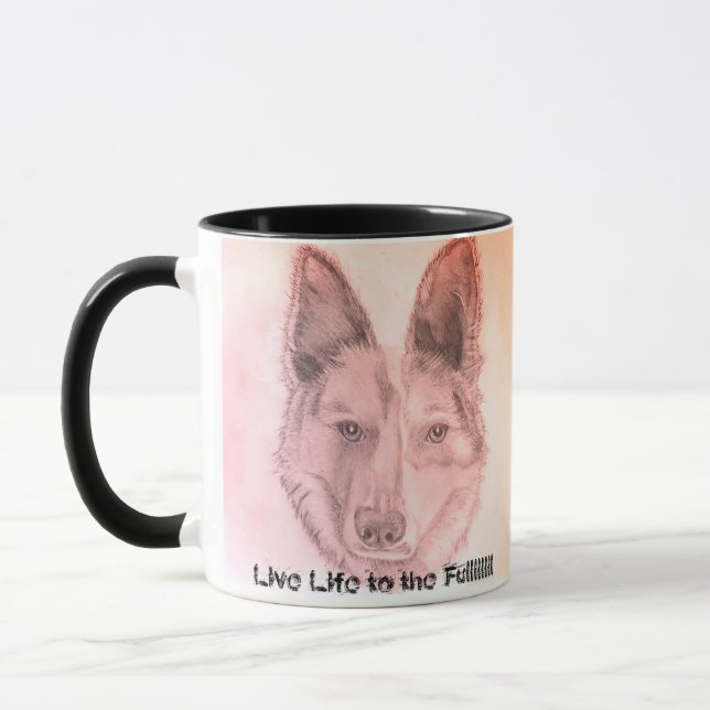 Hund Sketch Mugg (Vänster)
