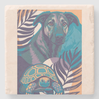 hund sköldpadda coaster stenunderlägg