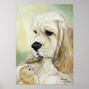 hund Skriv ut "Cocker Spain & Chick" Poster
