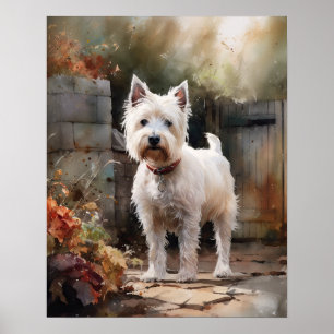 Hund Skriv ut på väster Highland White Terrier  Po Poster