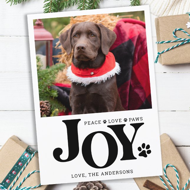Hund Skriv ut personlig Pet Photo JOY Paw Julkort (Skapare uppladdad)
