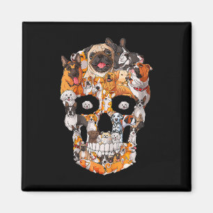 Hund Skull Hundar Tass Älskare Halloween Hund Skel Magnet
